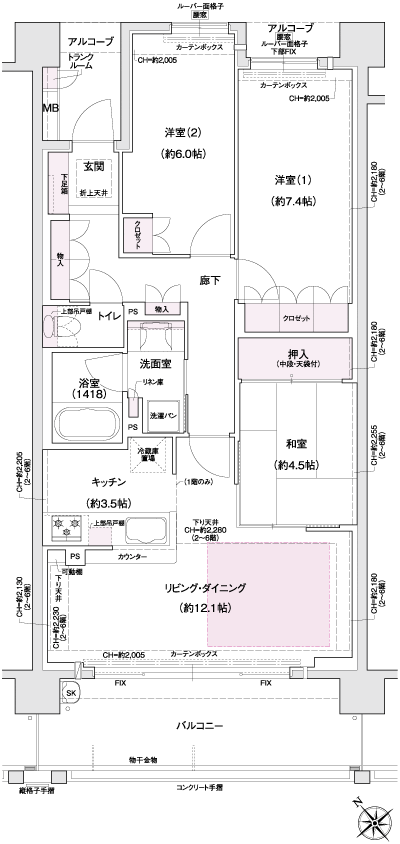 Floor: 3LDK, occupied area: 77.09 sq m, Price: 27.7 million yen