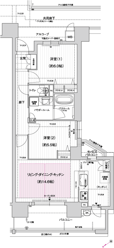 Floor: 2LDK, occupied area: 60.88 sq m, Price: 26,989,400 yen