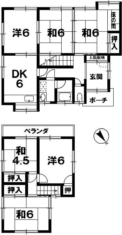 Floor plan. 17.8 million yen, 6DK, Land area 143.35 sq m , Building area 96.05 sq m