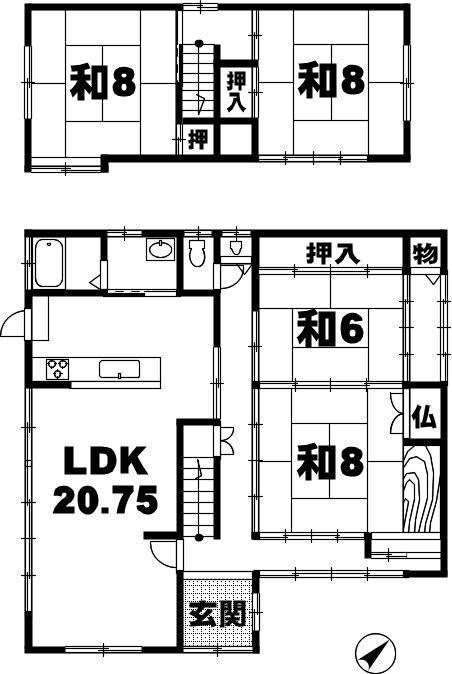 Floor plan. 27 million yen, 4LDK, Land area 330.64 sq m , Building area 126.27 sq m