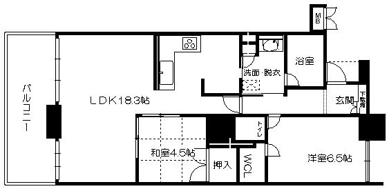 Floor plan. 2LDK, Price 26,800,000 yen, Footprint 66.8 sq m , Balcony area 10.53 sq m