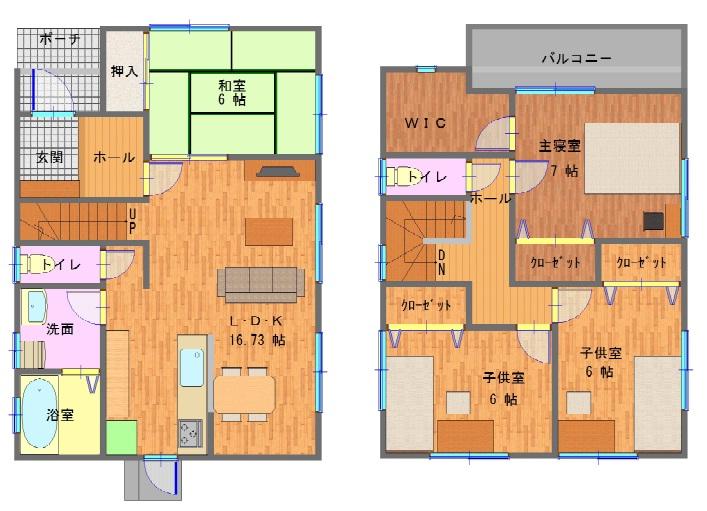 Floor plan. 32,800,000 yen, 4LDK, Land area 160.4 sq m , Building area 104.75 sq m technostructure method