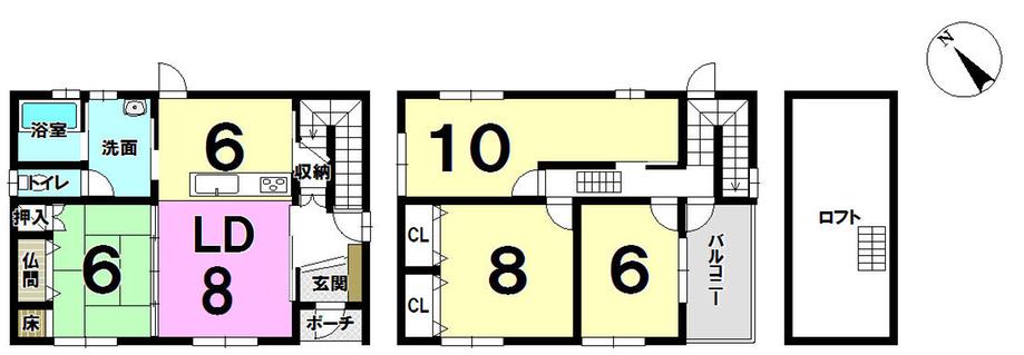 Floor plan. 17.5 million yen, 5LDK, Land area 268.85 sq m , Building area 107.65 sq m