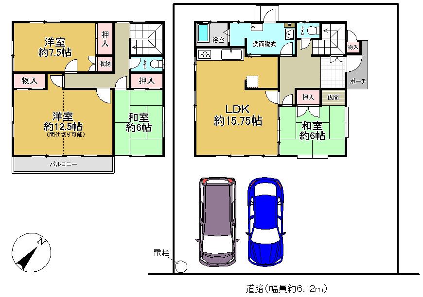 Floor plan. 21,800,000 yen, 4LDK, Land area 180.58 sq m , Building area 123.24 sq m