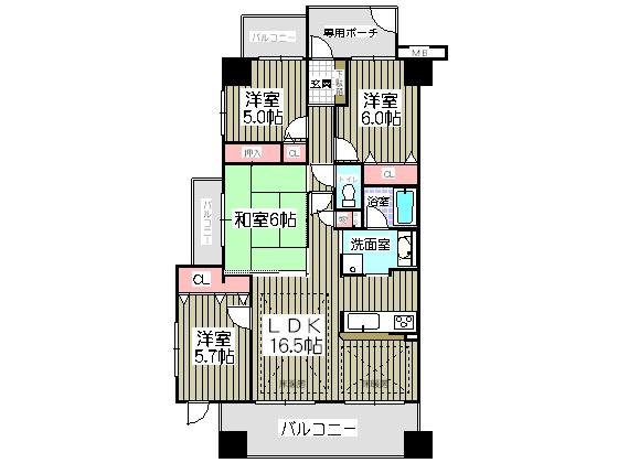Floor plan. 4LDK, Price 25,800,000 yen, Occupied area 84.95 sq m , Balcony area 19.13 sq m