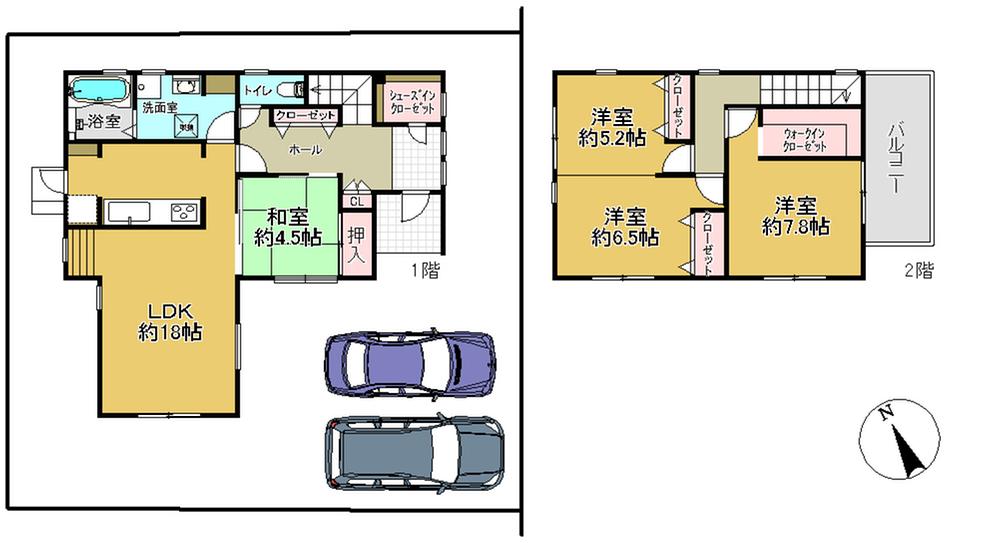Building plan example (floor plan). Building plan example Building price 14 million yen, Building area 108.47 sq m