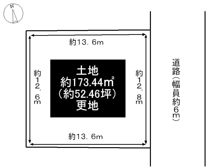 Compartment figure. Land price 12.5 million yen, Land area 173.44 sq m