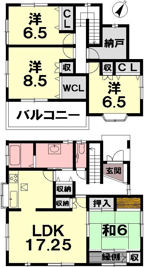Floor plan. 45,800,000 yen, 4LDK, Land area 212.73 sq m , Building area 124.21 sq m