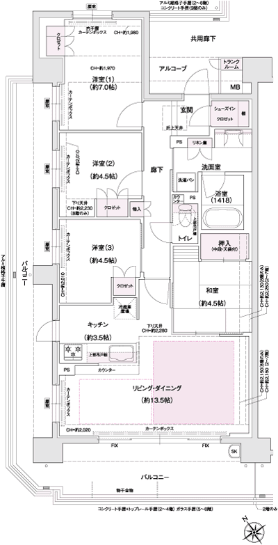 Floor: 4LDK, occupied area: 84.34 sq m, Price: 37.5 million yen