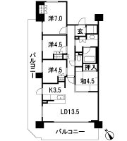 Floor: 4LDK, occupied area: 84.34 sq m, Price: 37.5 million yen