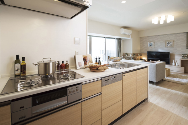 Kitchen.  [kitchen] Functionality and beauty is compatible, Easy-to-use kitchen space in a clean and cooking fun. Not cooking only, Cleanup and care, And it is attentive to the kitchen where the gas is distributed to the stowed ( ※ )