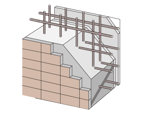 Building structure.  [Double reinforcement] Haisuji of structural walls (load-bearing wall) to support the building, such as outer wall and Tosakaikabe is, It has been a double Haisuji who assembled the rebar to double within the concrete (conceptual diagram)