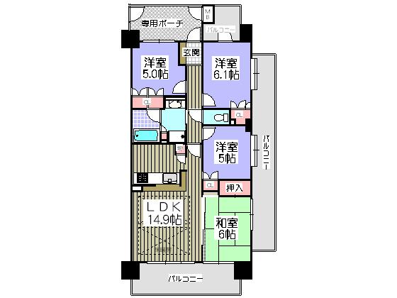 Floor plan. 4LDK, Price 22,800,000 yen, Occupied area 78.87 sq m , Balcony area 26.53 sq m