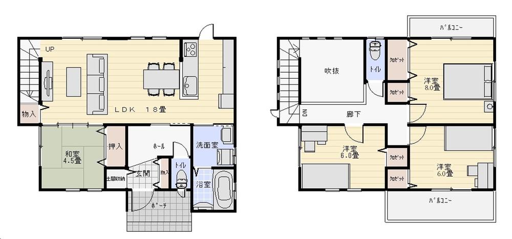 Floor plan. 30,800,000 yen, 4LDK, Land area 185.52 sq m , Building area 105.15 sq m