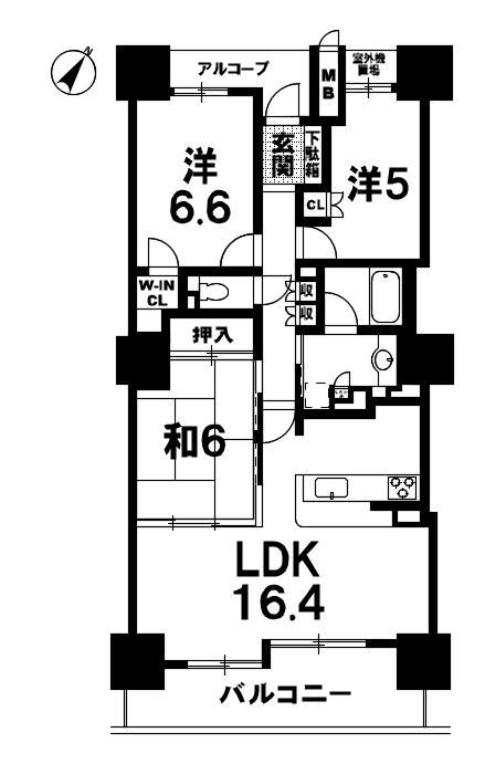 Floor plan. 3LDK, Price 29.5 million yen, Occupied area 76.07 sq m , Balcony area 10.85 sq m