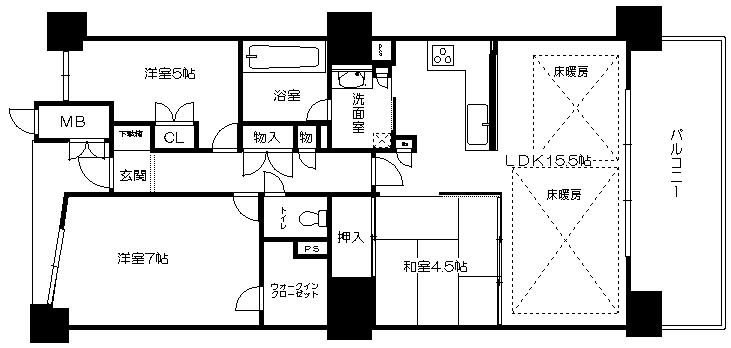 Floor plan. 3LDK, Price 27,400,000 yen, Occupied area 72.99 sq m , Balcony area 12.2 sq m
