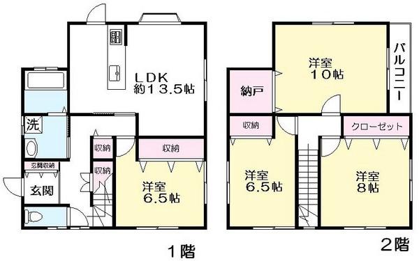 Floor plan. 26,800,000 yen, 4LDK+S, Land area 152 sq m , Building area 109.3 sq m