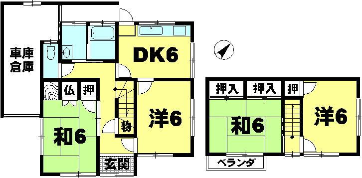 Floor plan. 6 million yen, 4DK, Land area 170.07 sq m , Building area 76.31 sq m
