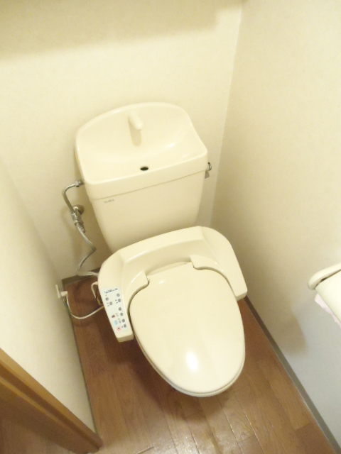 Toilet. With a happy warm water cleaning toilet seat function