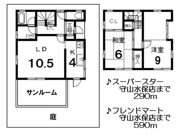Floor plan. 14.8 million yen, 2LDK, Land area 206.42 sq m , Building area 82.65 sq m