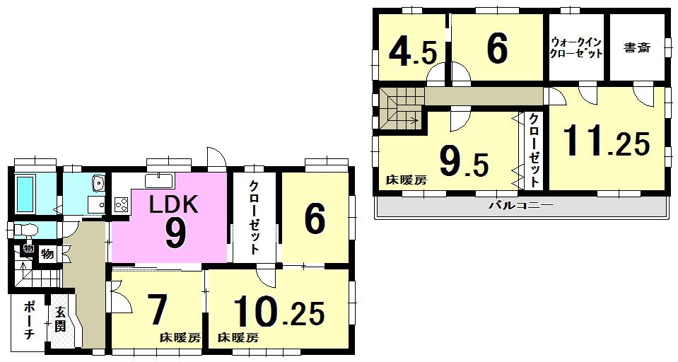 Floor plan. 29,800,000 yen, 6LDK + S (storeroom), Land area 147.04 sq m , Building area 162.15 sq m