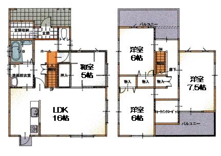 Floor plan. 22,250,000 yen, 4LDK, Land area 150.35 sq m , Building area 101.83 sq m