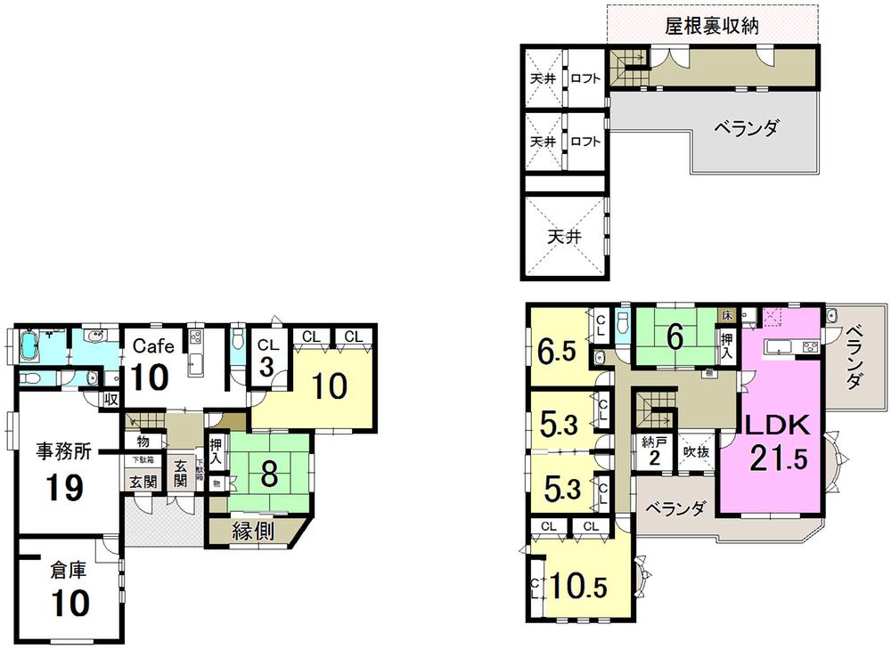 Floor plan. 59,800,000 yen, 5LDK, Land area 322.57 sq m , Building area 284.97 sq m