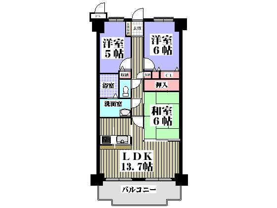 Floor plan. 3LDK, Price 18,800,000 yen, Footprint 69.6 sq m , Balcony area 10.6 sq m