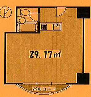 Floor plan. Price 1.9 million yen, Occupied area 29.17 sq m , Balcony area 2.54 sq m