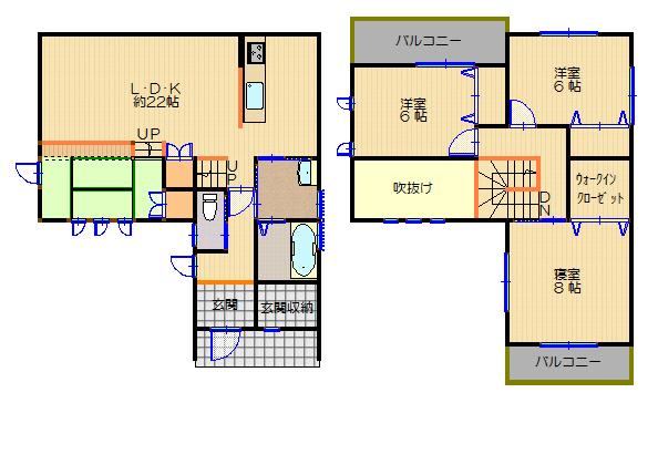 Floor plan. 22,450,000 yen, 4LDK, Land area 150.35 sq m , Building area 103.5 sq m