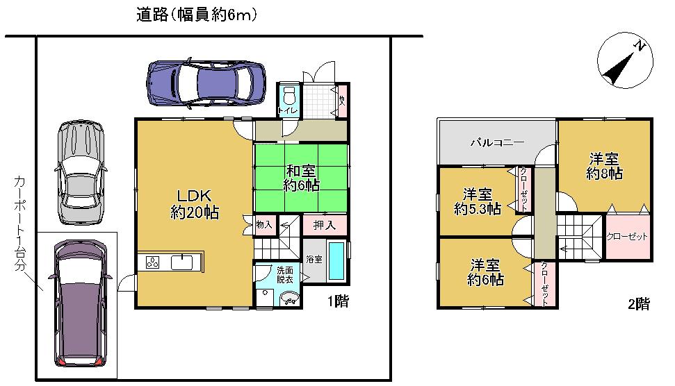 Floor plan. 23.8 million yen, 4LDK, Land area 150.35 sq m , Building area 104.08 sq m
