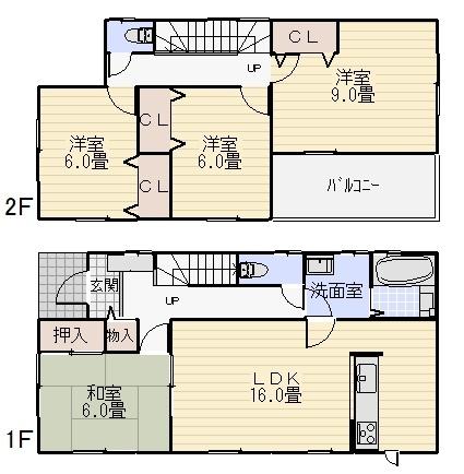 Floor plan. 18,800,000 yen, 4LDK, Land area 211.02 sq m , Building area 105.15 sq m