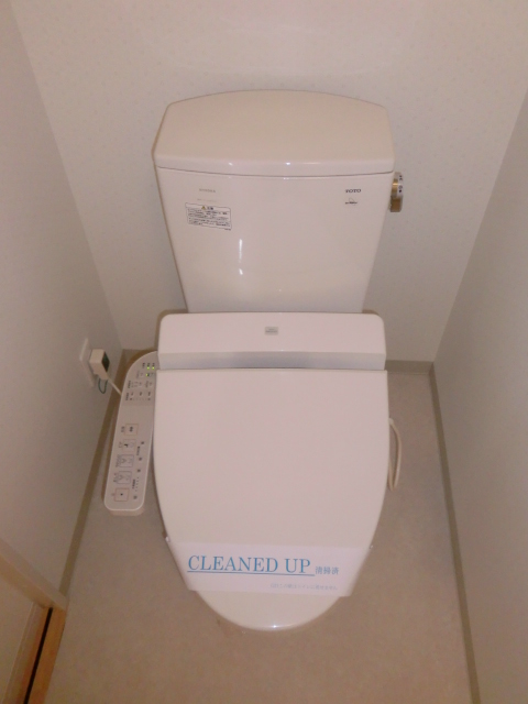 Toilet. With a happy warm water cleaning toilet seat function