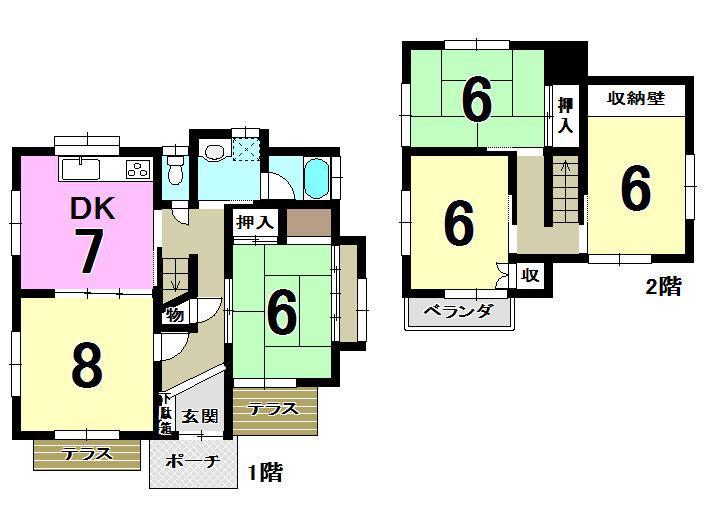 Floor plan. 8.2 million yen, 5DK, Land area 128.86 sq m , Building area 95.18 sq m