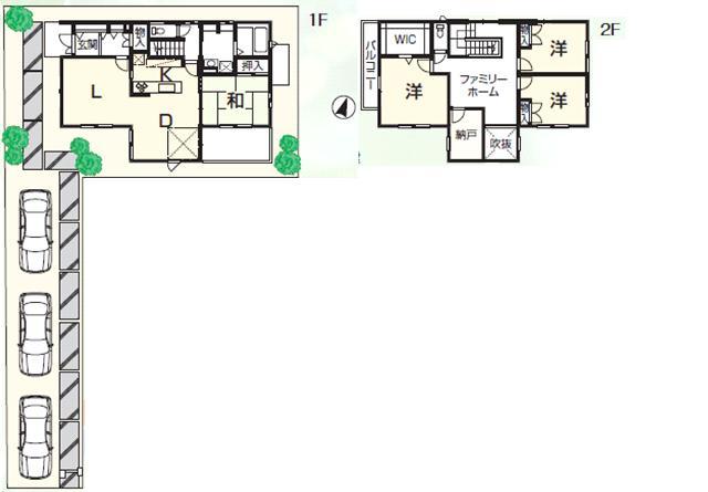 Floor plan. 44,900,000 yen, 4LDK + S (storeroom), Land area 202.71 sq m , Building area 127.93 sq m 5 No. place Floor plan