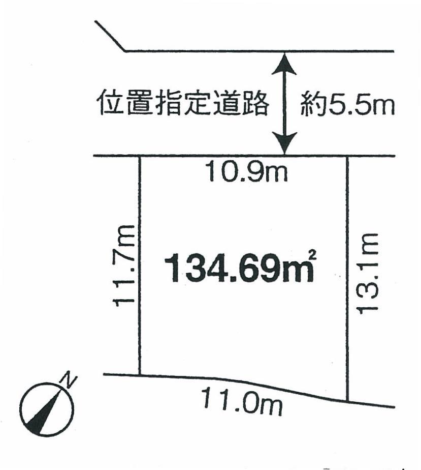Compartment figure. Land price 11.7 million yen, Land area 134.69 sq m