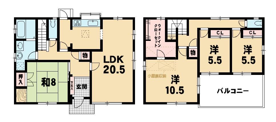 Floor plan. 22,800,000 yen, 4LDK + S (storeroom), Land area 198.35 sq m , Building area 132.21 sq m
