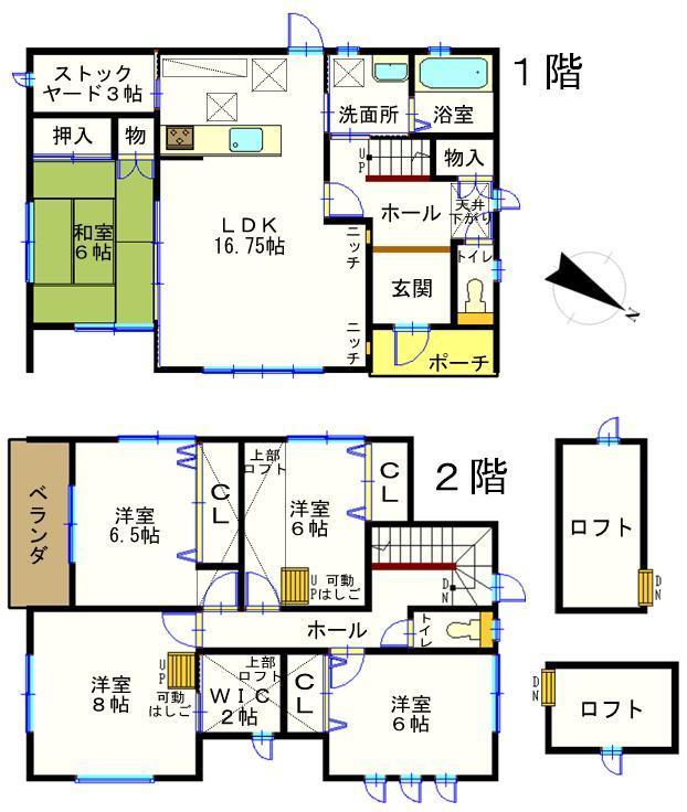 Floor plan. All room 6 quires more relaxed 5LDK, Glad all rooms with storage!