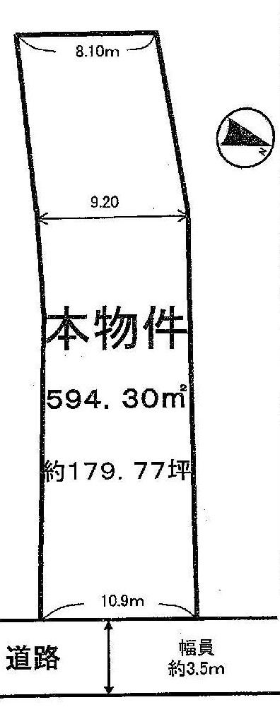 Compartment figure. Land price 12.8 million yen, Land area 594.3 sq m