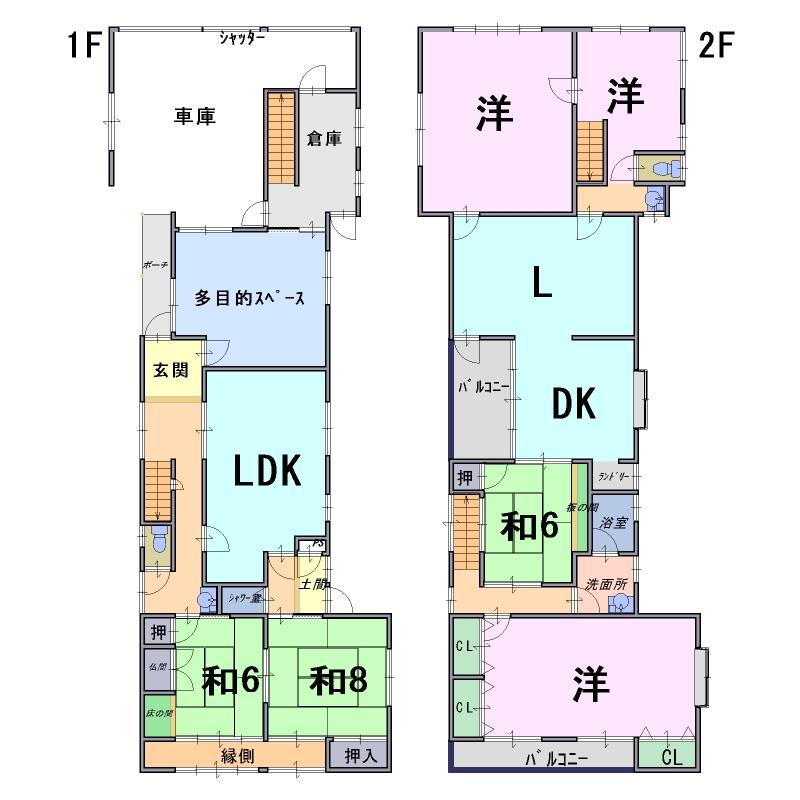 Floor plan. 24,800,000 yen, 7LLDDKK + S (storeroom), Land area 245.36 sq m , Building area 278.61 sq m
