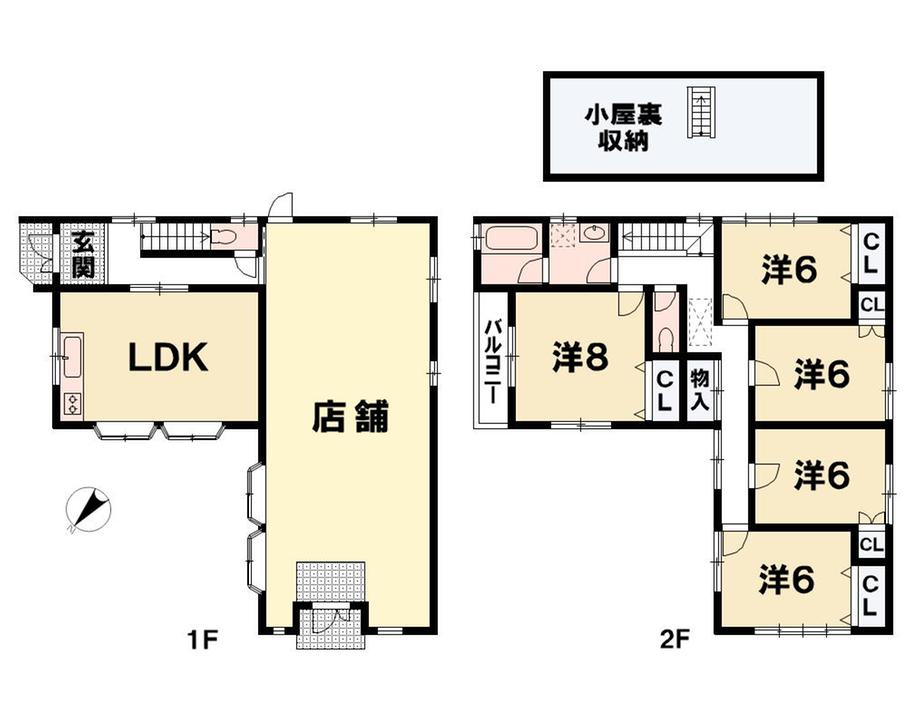Floor plan. 24.5 million yen, 5LDK+S, Land area 166.53 sq m , Building area 159.55 sq m