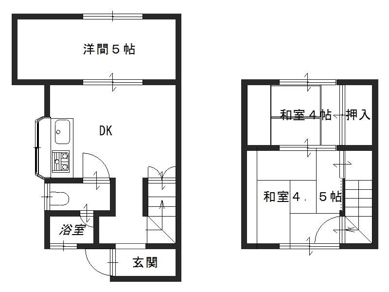 Floor plan. 4.8 million yen, 3DK, Land area 117.64 sq m , Building area 44.83 sq m