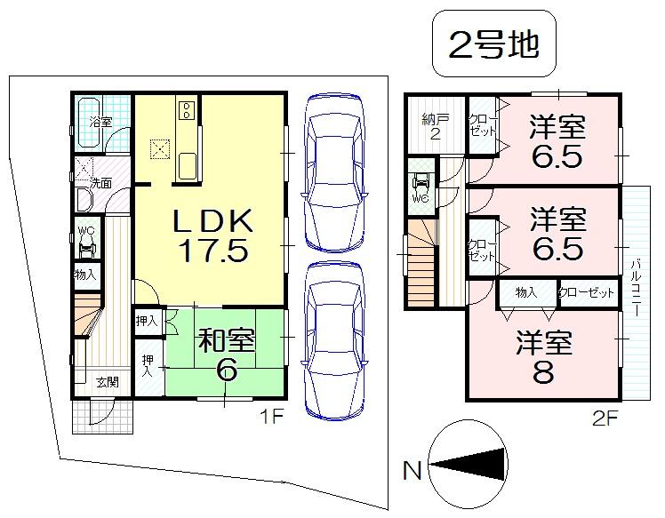 Floor plan. (No. 2 locations), Price 19.9 million yen, 4LDK+S, Land area 143.74 sq m , Building area 108.13 sq m