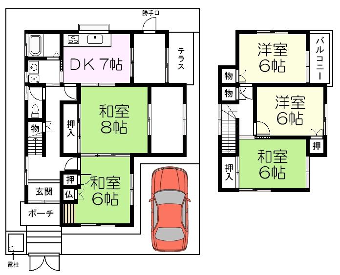 Floor plan. 13.8 million yen, 5DK, Land area 140.55 sq m , Building area 97.74 sq m