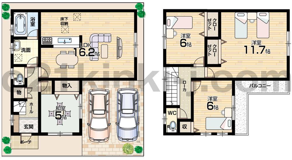 Floor plan. 15.8 million yen, 4LDK, Land area 169.45 sq m , Building area 100.84 sq m