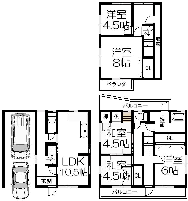 Floor plan. 22,900,000 yen, 5LDK + S (storeroom), Land area 99.17 sq m , Building area 142.8 sq m