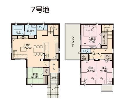 Floor plan. (No. 7 locations), Price 39,800,000 yen, 4LDK, Land area 137.1 sq m , Building area 115.06 sq m