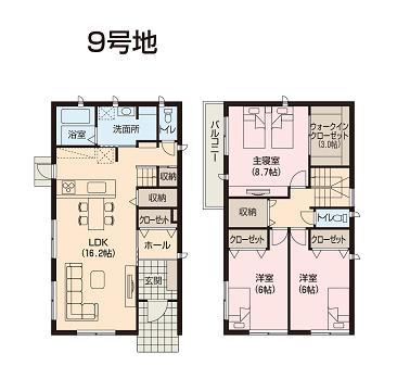 Floor plan. (No. 9 locations), Price 38,800,000 yen, 3LDK, Land area 138.9 sq m , Building area 113.38 sq m