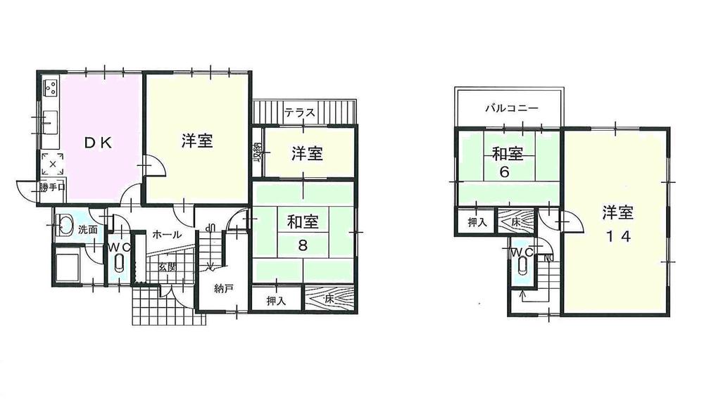 Floor plan. 18 million yen, 4DK + S (storeroom), Land area 195.62 sq m , Building area 121.16 sq m