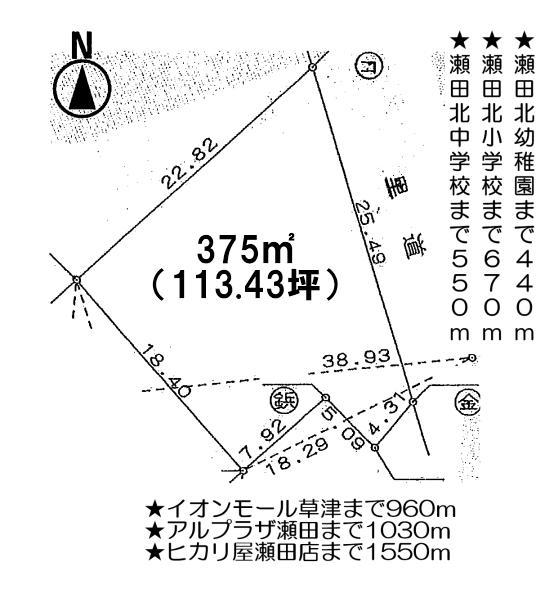 Compartment figure. Land price 42 million yen, Land area 375 sq m